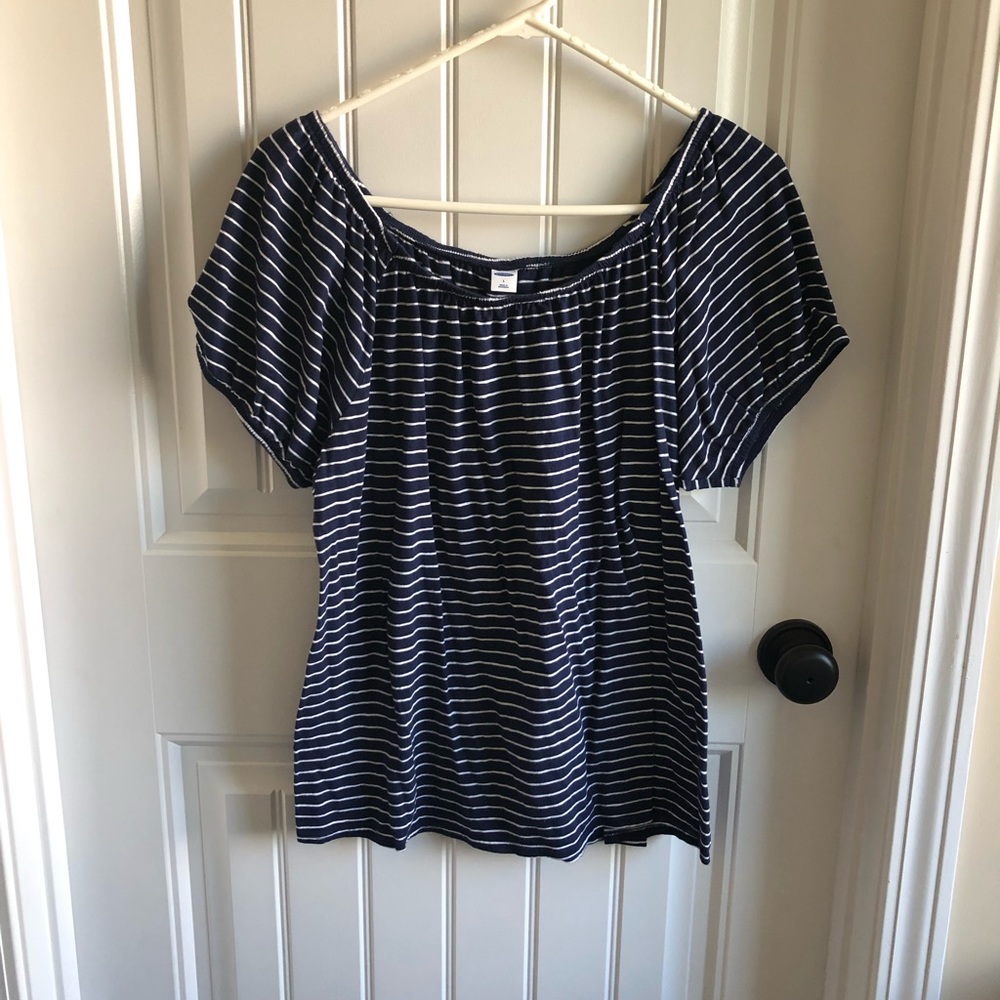 NWOT Old Navy Large Blue/White Striped Top